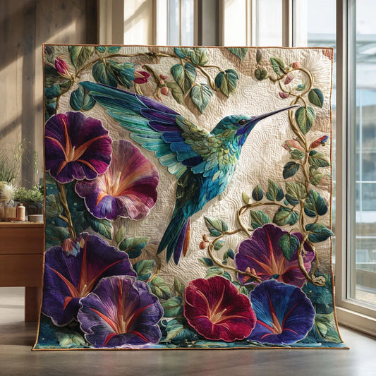 Hummingbird Blossom Charm Quilt Blanket