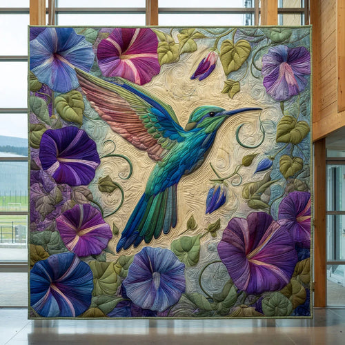 Hummingbird Floral Dance Quilt Blanket