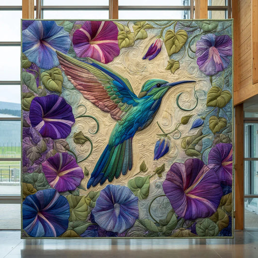 Hummingbird Floral Dance Quilt Blanket