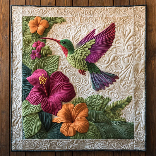 Hummingbird Garden Quilt Blanket