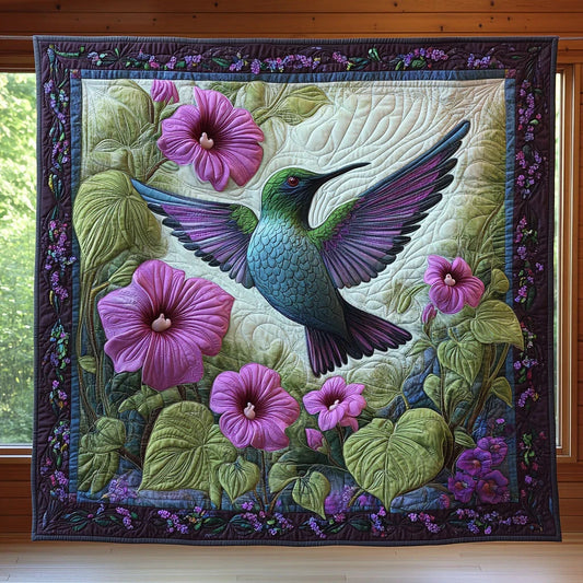 Hummingbird Garden Flight Quilt Blanket
