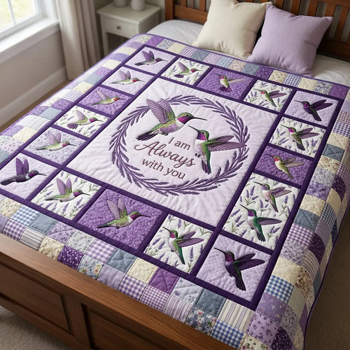 Hummingbird I Am Always With You Quilt Blanket