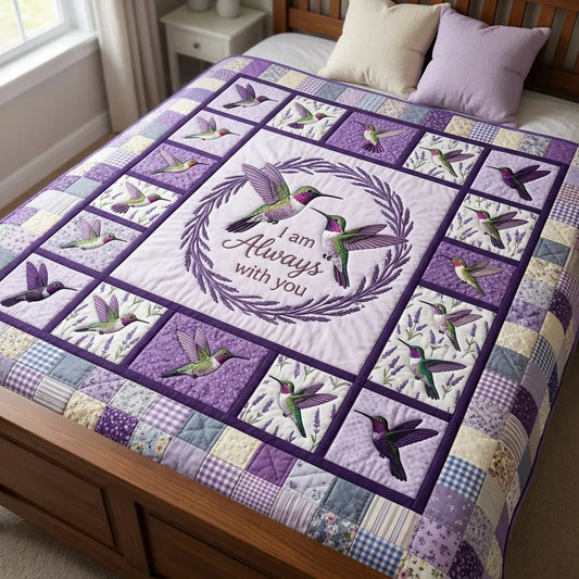 Hummingbird I Am Always With You Quilt Blanket