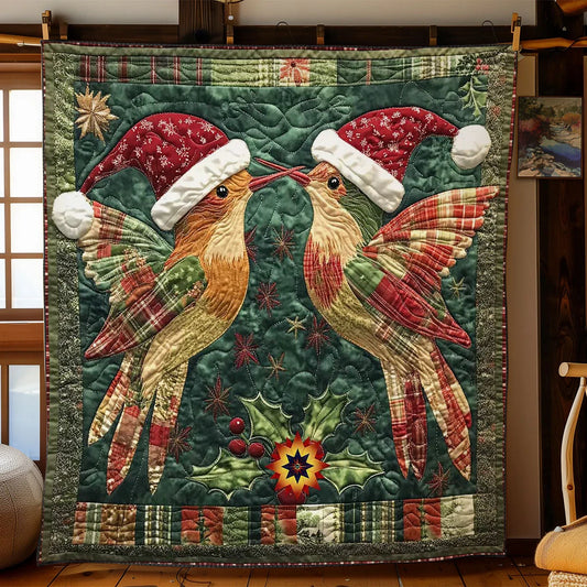 Hummingbird Noel Quilt Blanket