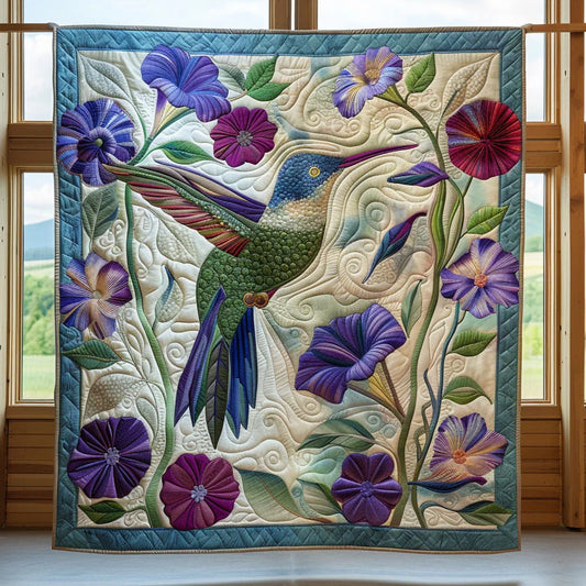 Hummingbird Petal Spirit Quilt Blanket