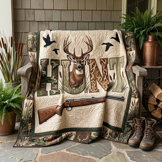 Hunt Deer Camouflage Quilt Blanket