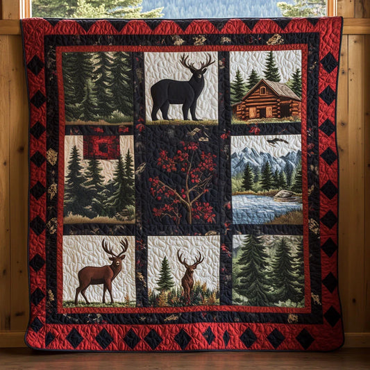 Hunting Pines Cabin Quilt Blanket