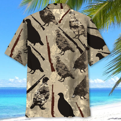 Hunting Quail Camouflage Hawaiian Shirt