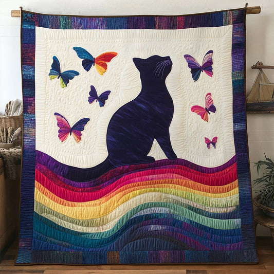 Hushed Cat Quilt Blanket