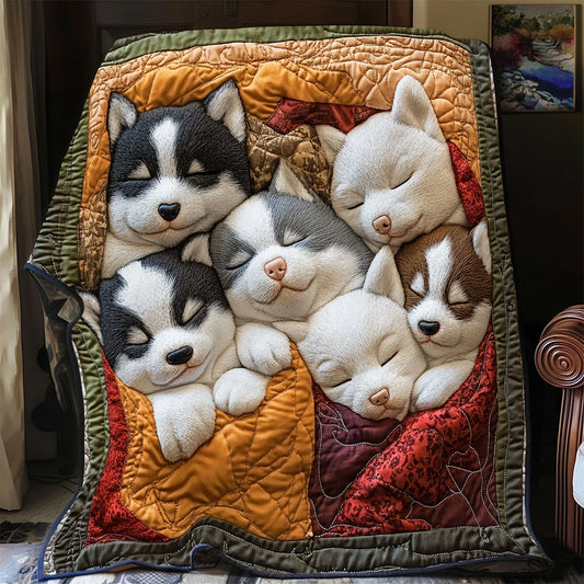 Husky Dreams Quilt Blanket