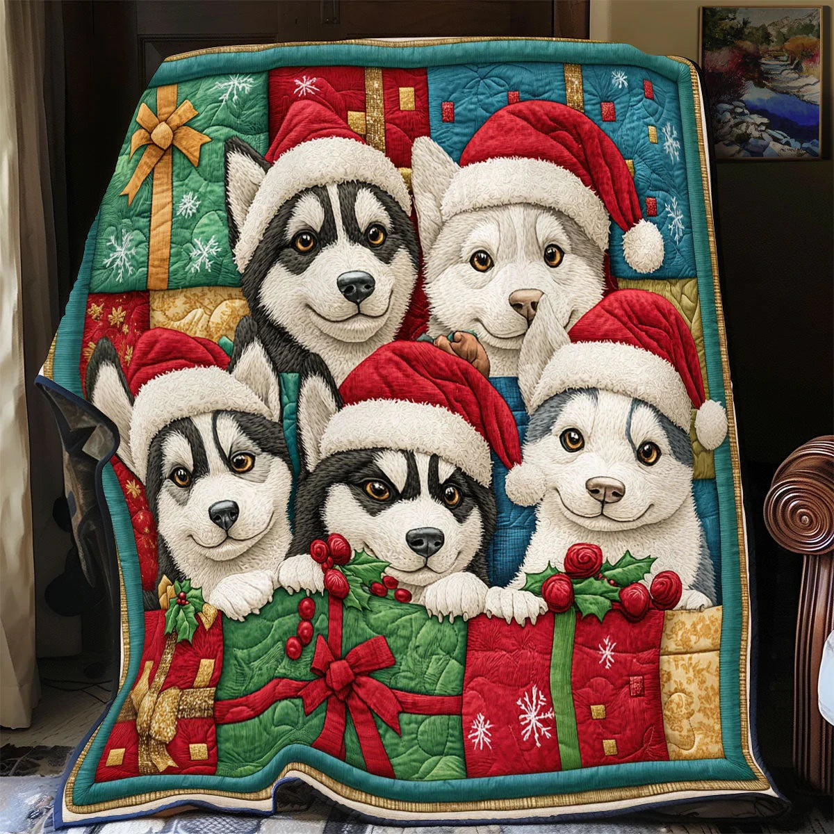 Husky Gifts Quilt Blanket