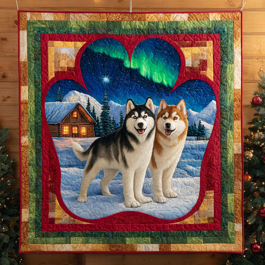 Husky Love Paw Quilt Blanket
