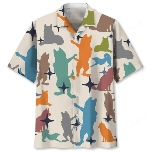 Husky Colorful Hawaiian Shirt - M - hawaiian shirt