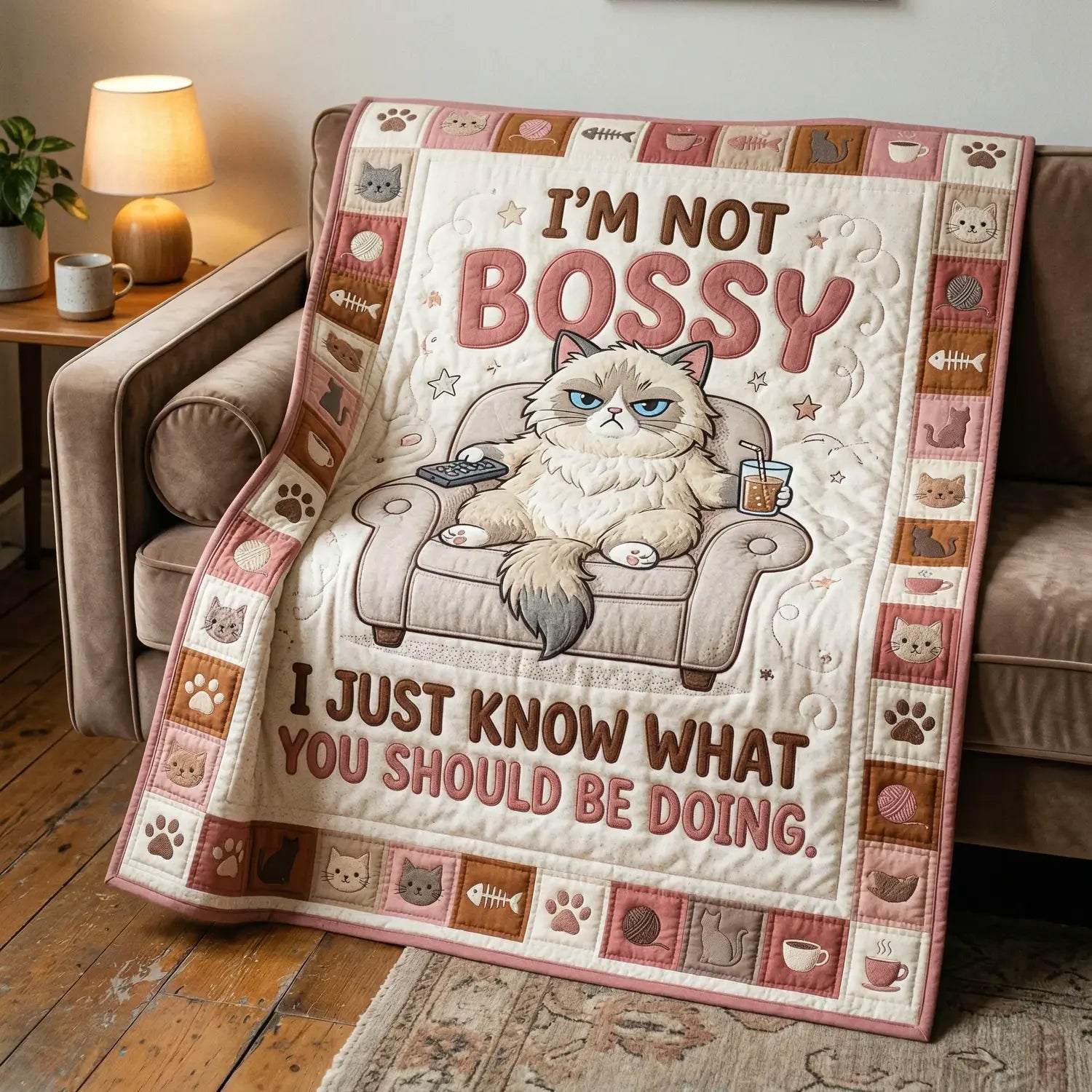 I Am Not Bossy Quilt Blanket