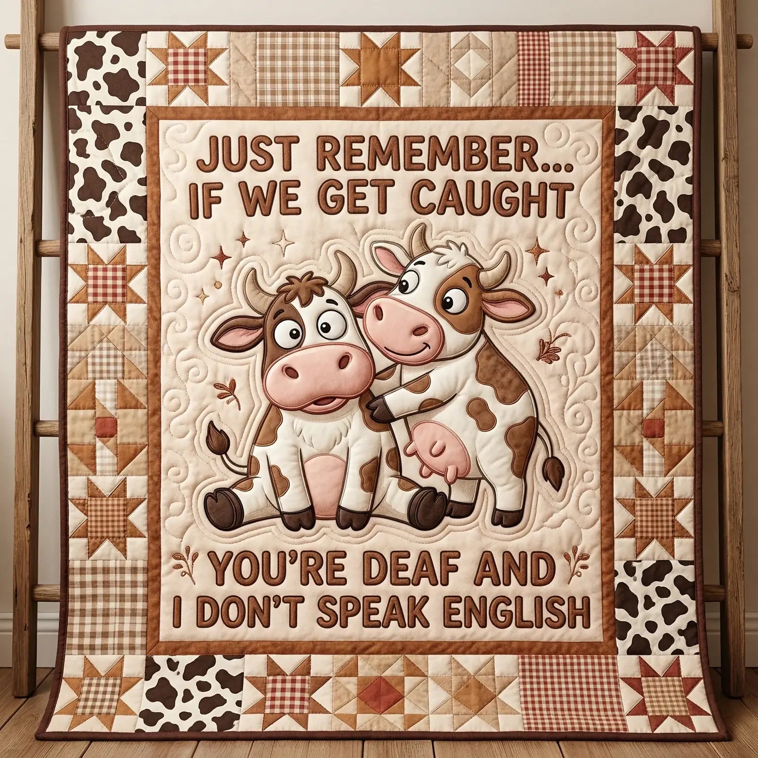 I Don't Speak English Quilt Blanket