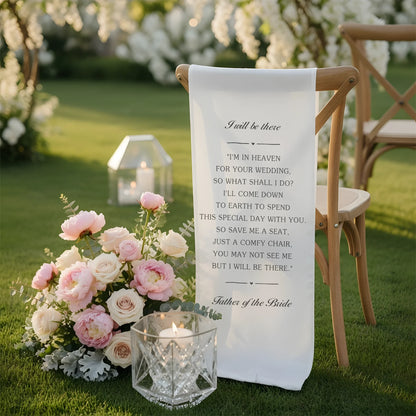 I Will Be There Memorial Wedding Chair Sign Reserved Seat In Loving Memory Chair Cover, gentle memorial keepsake (view 6)