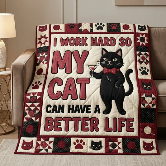 I Work Hard Quilt Blanket
