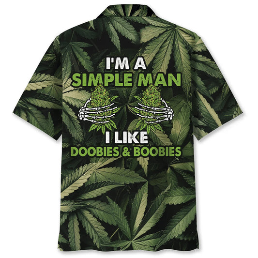 I Am a Simple Man I Like Doobies Boobies Hawaiian Shirt - S - hawaiian shirt