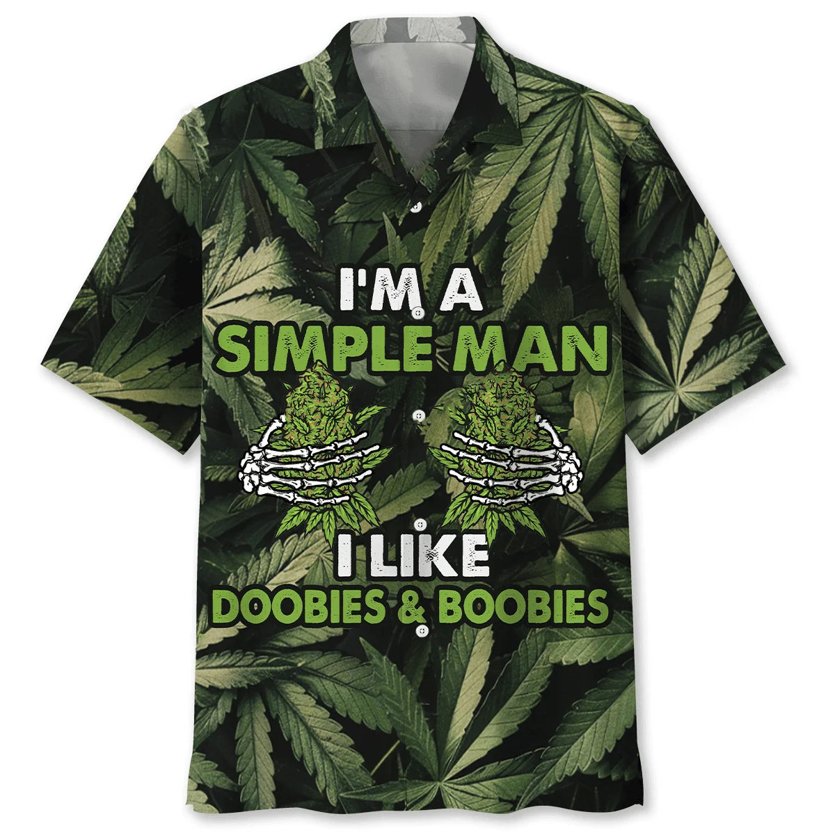 I Am a Simple Man I Like Doobies Boobies Hawaiian Shirt