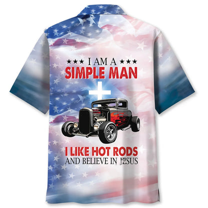 I Like Hot Rods and Believe in Jesus Hawaiian Shirt