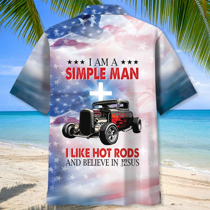 I Like Hot Rods and Believe in Jesus Hawaiian Shirt