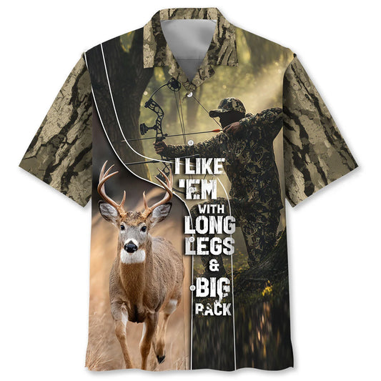 I Like Them with Long Legs Big Rack Deer Hawaiian Shirt - S - hawaiian shirt