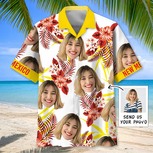 I Love New Mexico and my Wife Custom Face Hawaiian Shirt - M - hawaiian shirt