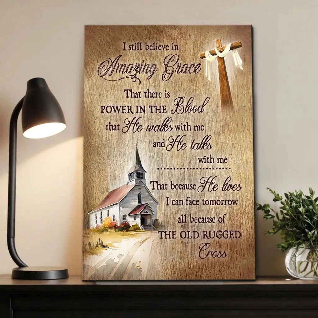 i still believe in amazing grace christian canvas wall art (view 4)