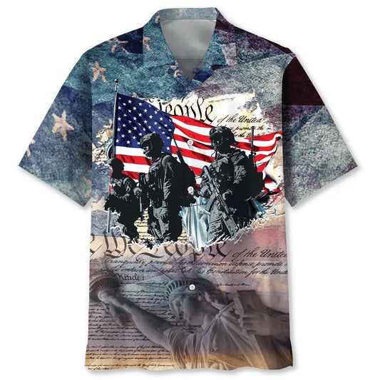 I Support Veterans Before Refugees Hawaiian Shirt - S - hawaiian shirt