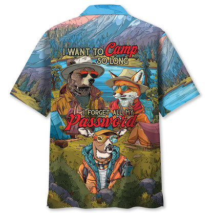 I Want to Camp So Long I Forget All of my Password - S - hawaiian shirt