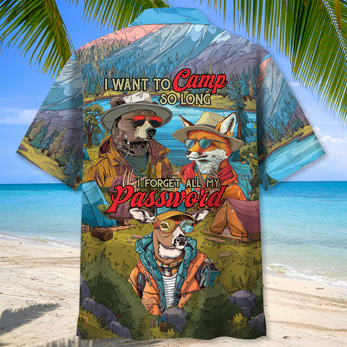 I Want to Camp So Long I Forget All of my Password - XL - hawaiian shirt