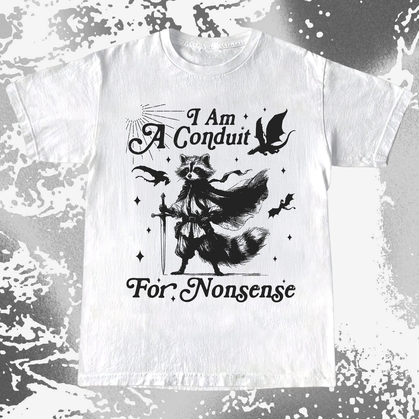 I Am A Conduit For Nonsense Raccoon Wizard Shirt, funny meme tee gift