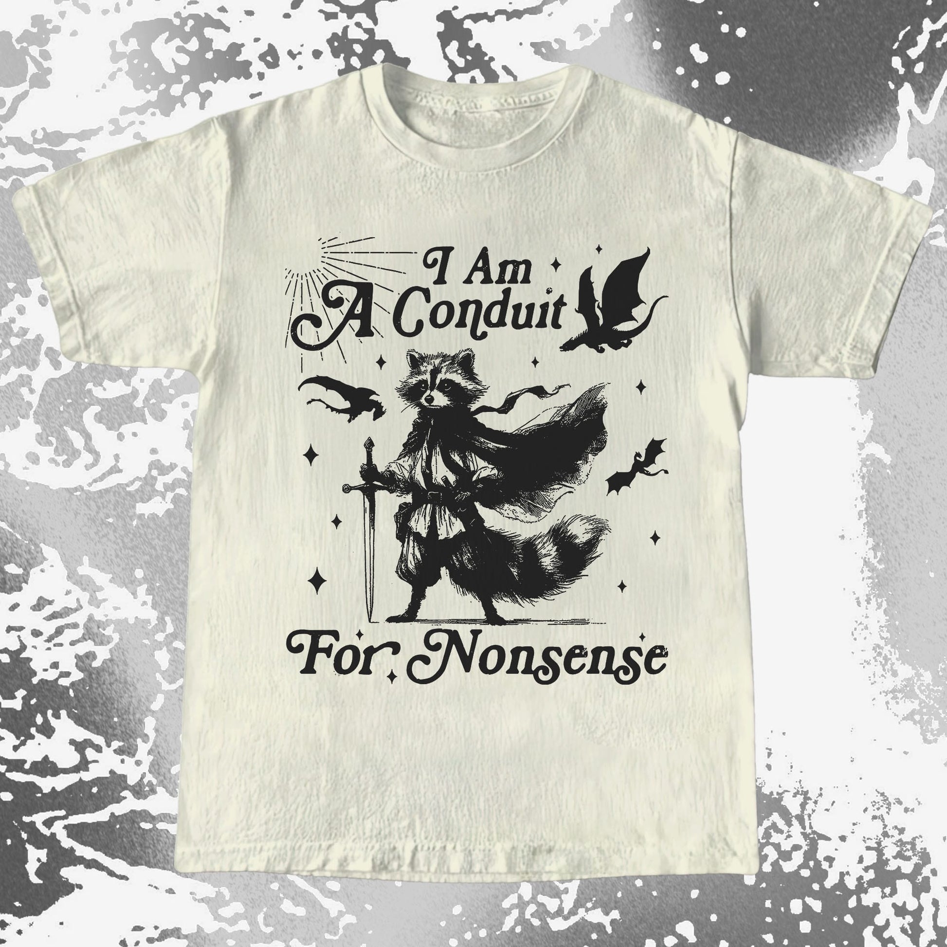 I Am A Conduit For Nonsense Raccoon Wizard Shirt, funny meme tee gift (view 4)