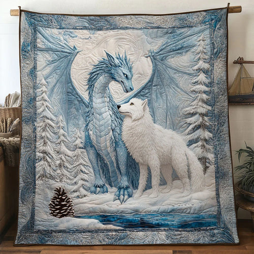 Ice Dragon Quilt Blanket