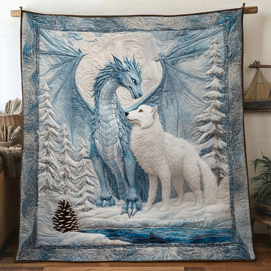 Ice Dragon Quilt Blanket