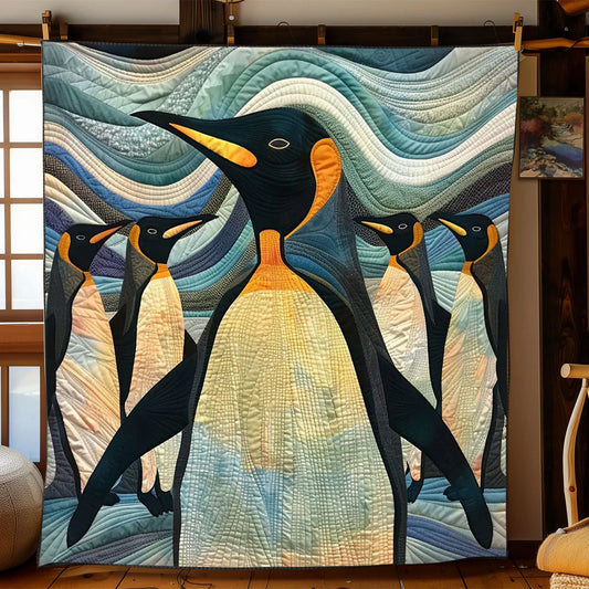 Iceberg Penguins Quilt Blanket