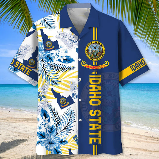 Idaho State Hawaiian Shirt Blue - S - hawaiian shirt