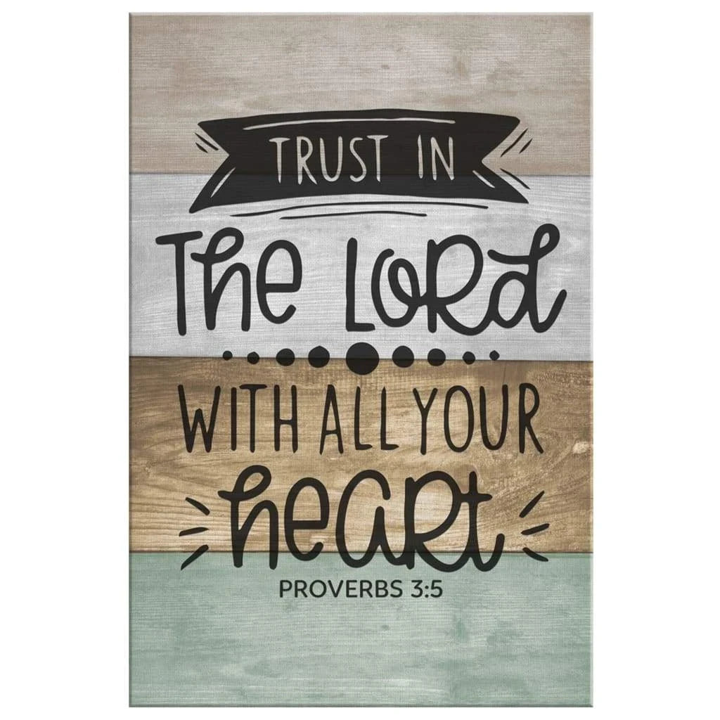 christian wall art trust in the lord with all your heart canvas print (Landscape) (view 2)