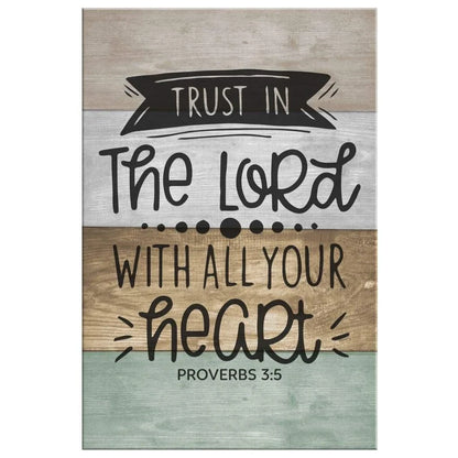 christian wall art trust in the lord with all your heart canvas print (Landscape) (view 2)