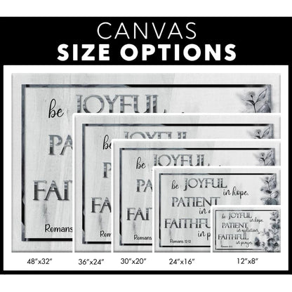romans 12 12 wall art canvas be joyful patient faithful christian decor (Landscape) (view 3)