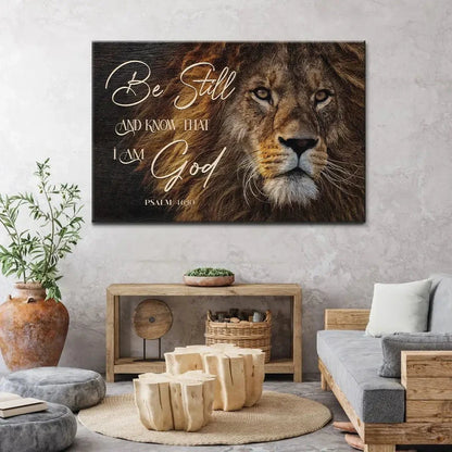 be still and know that i am god lion of judah christian wall art canvas (Landscape) (view 5)