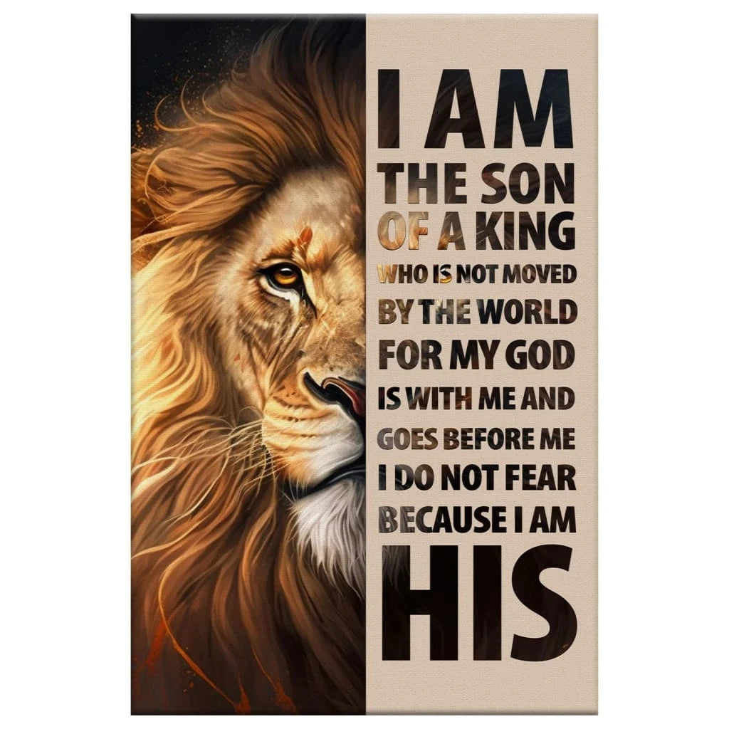 lion of judah canvas i am the son of a king christian wall art decor (view 3)