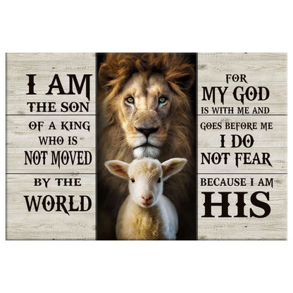 lion and lamb picture i am the son of a king christian wall art canvas (Landscape) (view 3)