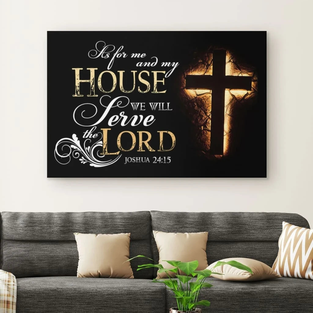 joshua 24 15 canvas wall art bible verse wall art canvas print (Landscape) (view 3)