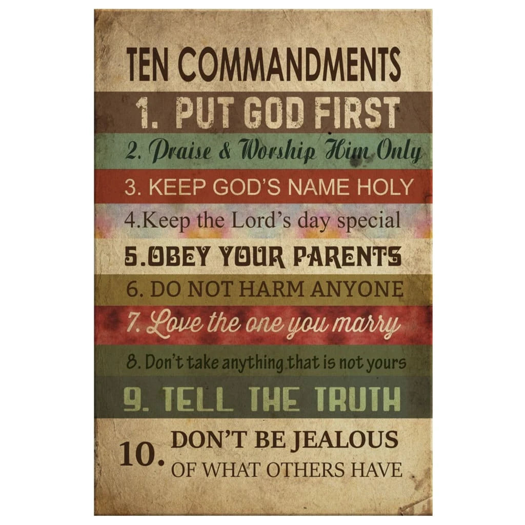 ten commandments wall art canvas (view 2)