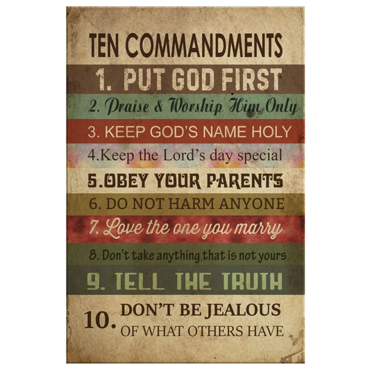 ten commandments wall art canvas (view 2)