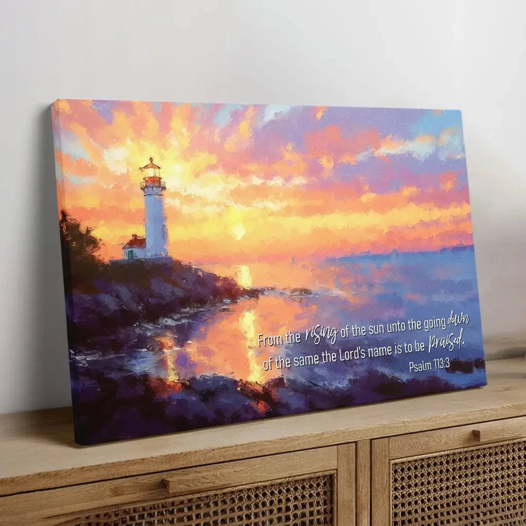 psalm 113 3 from the rising of the sun wall art canvas (Landscape) (view 5)