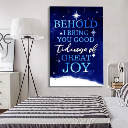 behold i bring you good tidings of great joy christmas wall art canvas (view 4)