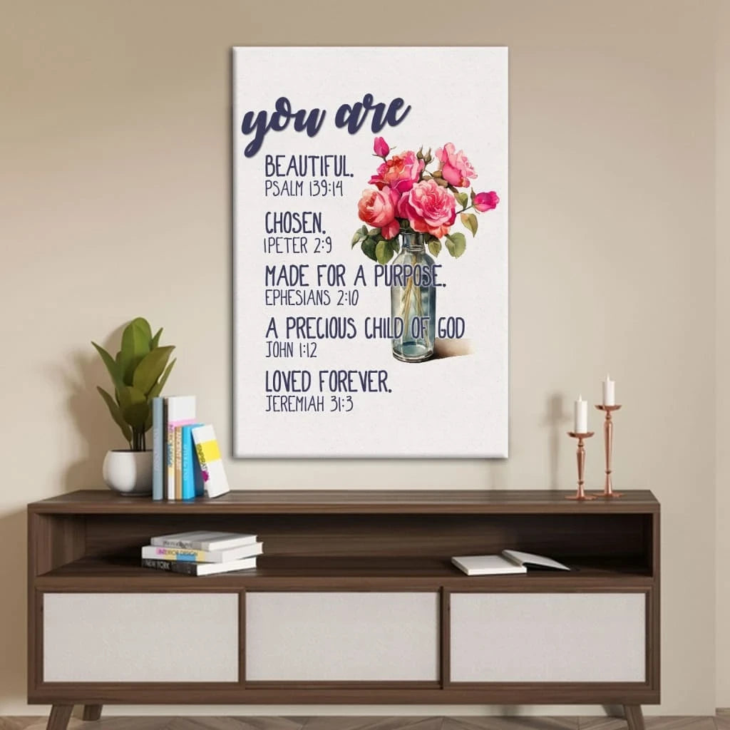 you are who god says you are bible verses christian wall art canvas (view 2)