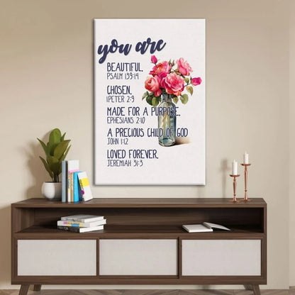 you are who god says you are bible verses christian wall art canvas (view 2)
